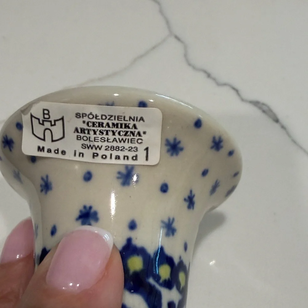 Poland “Boleslawiec” blue & white bell ornament